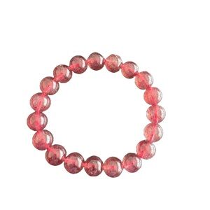 Strawberry Quartz Crystal Beaded Bracelet